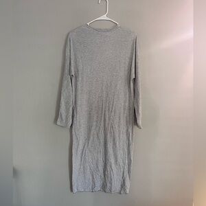 Frank & Eileen gray jersey long sleeve midi dress